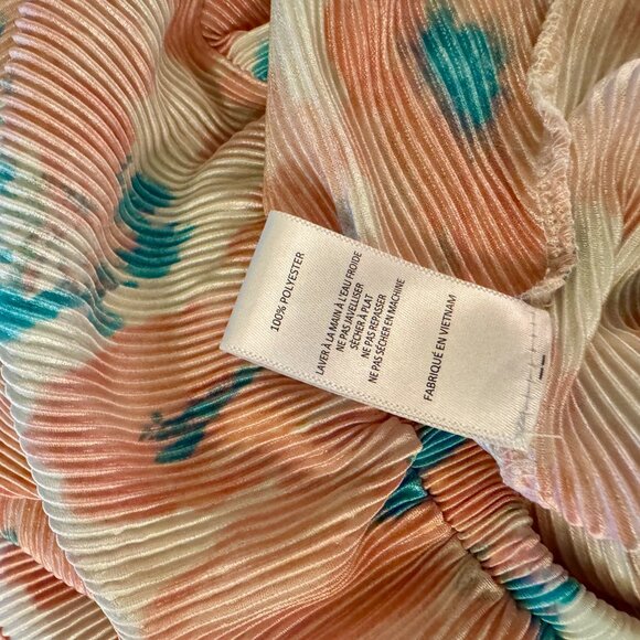 ASTR The Label Short Sleeve Plissé Top in Blush Pink Blue Women’s Size Large - Picture 10 of 11